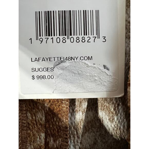 LAFAYETTE 148 WOMENS XSMALL SILK FLOATING LEAVES RIVERSIDE STRETCH PANTS CAMEL - Picture 13 of 14